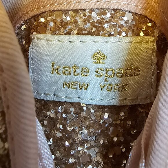 Kate Spade Keds Sneakers with Rose Gold Glitter, Size 8.5 - Picture 6 of 7